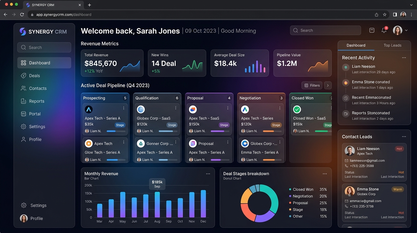 CRM Platform Website Example