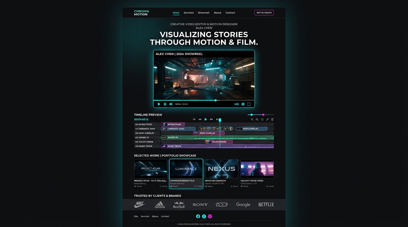 Video Editor Portfolio Website Example