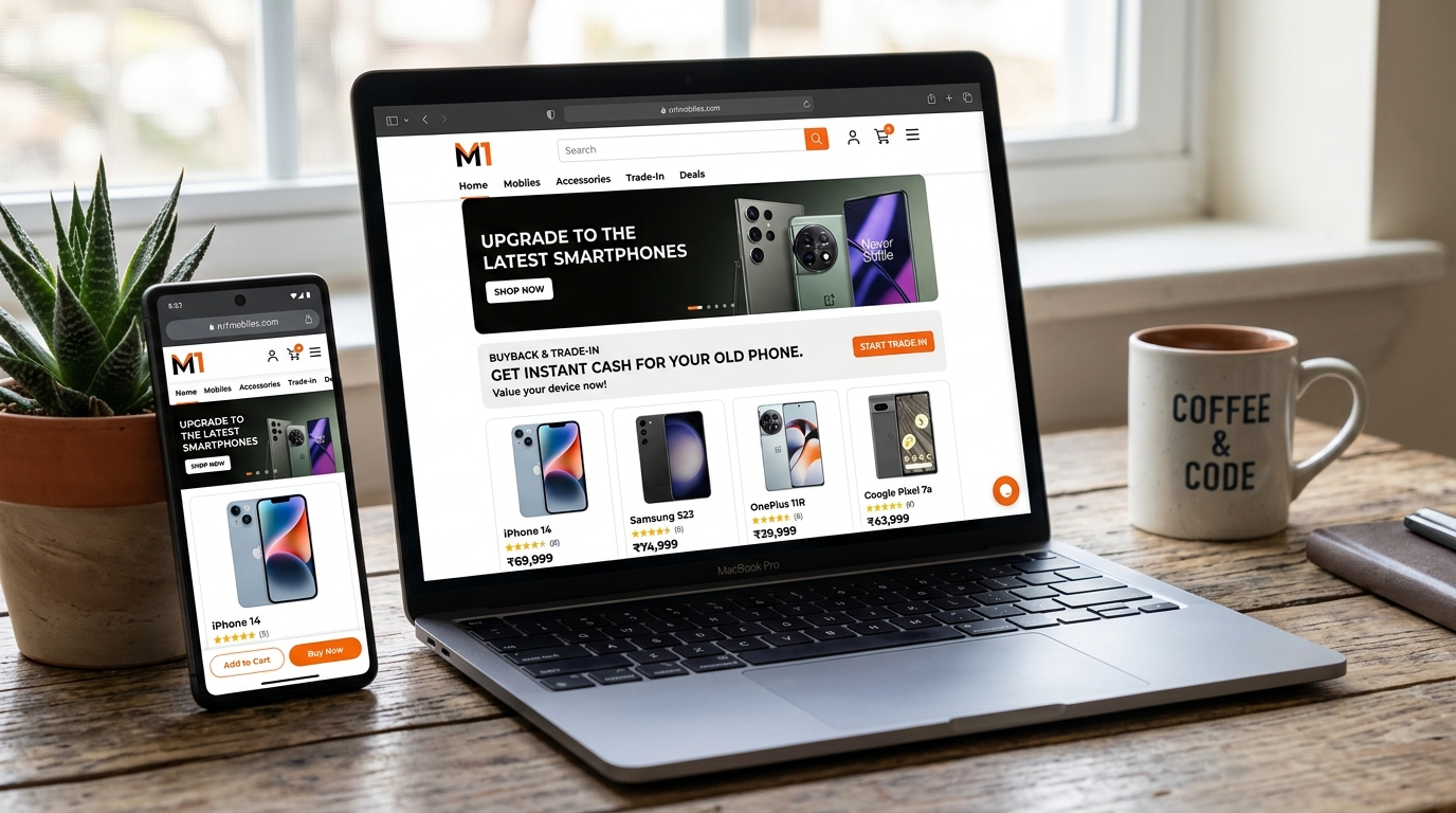 M1 Mobiles Live E-Commerce Website Preview